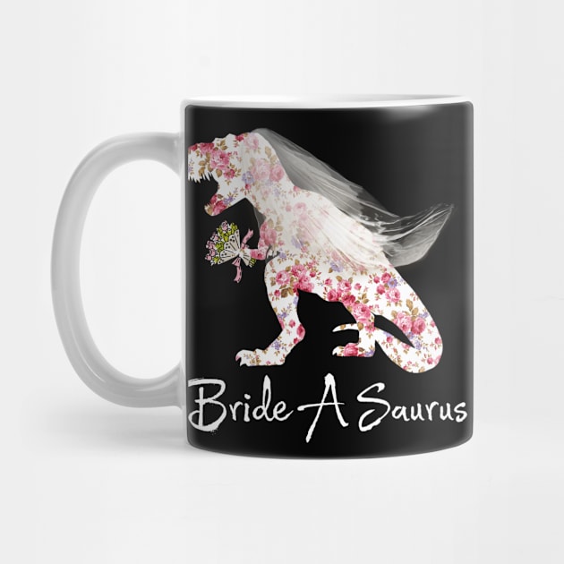 Bride A Saurus T-rex Dinosaur - Funny Wedding Gift by folidelarts